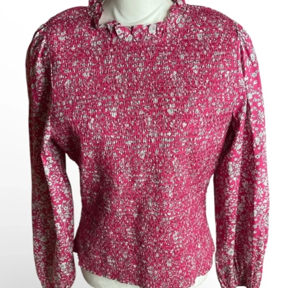 J. Crew Long-sleeve ruffleneck top